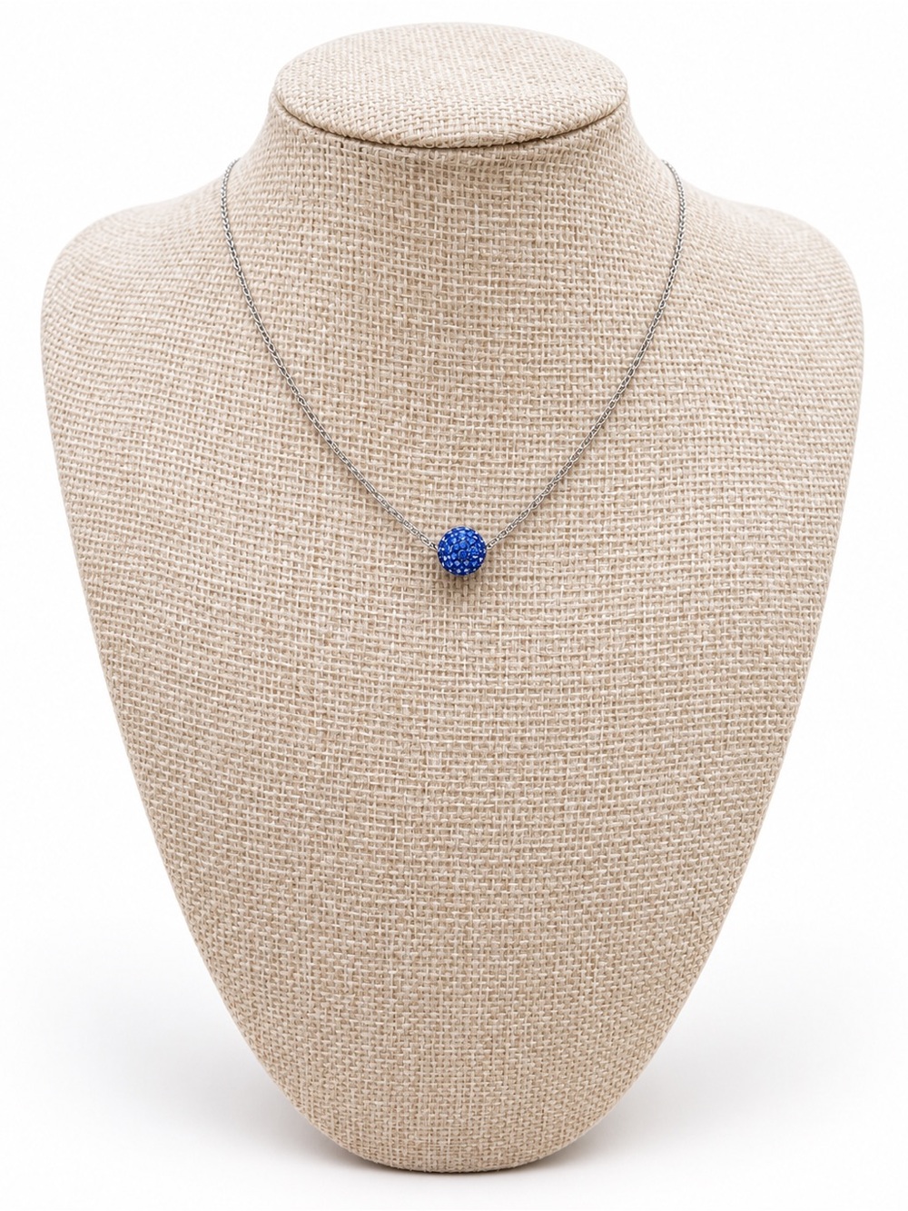 Touchstone Crystal by Swarovski Brilliant Blue Pavé Ball Necklace 14-17"
